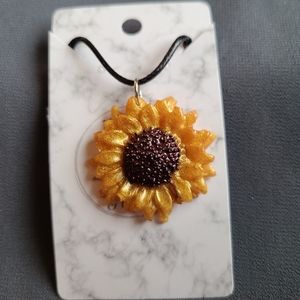 Handmade sunflower necklace